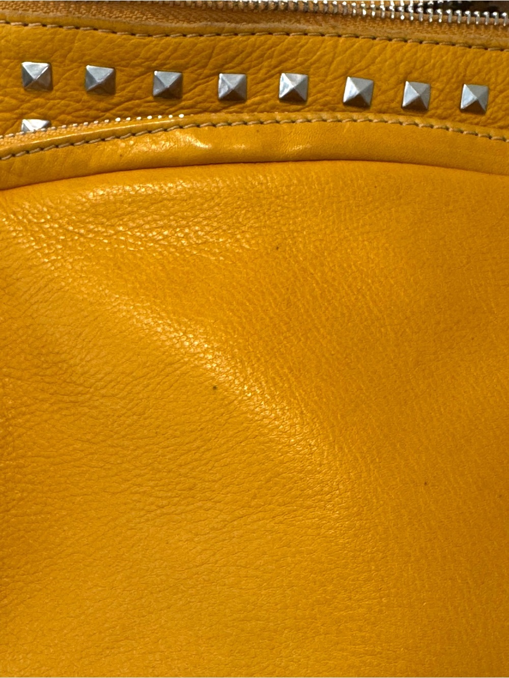 Fenn Wright Manson Mustard Yellow Studded Leather Crossbody Bag - Picture 15 of 16
